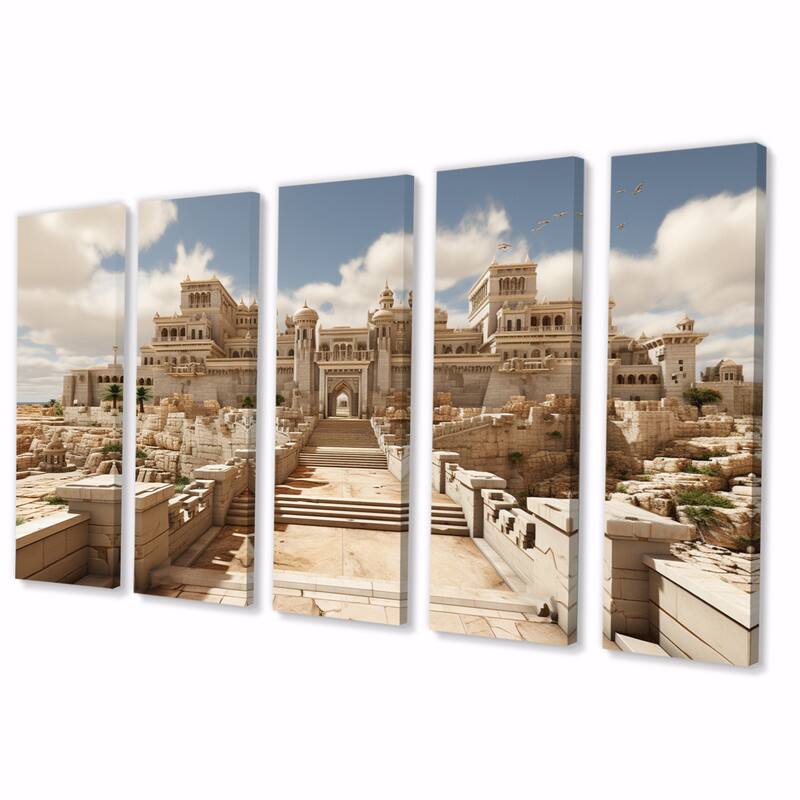 Designart "Hebrew Hebrew Architecture" Architecture Multipanel Canvas